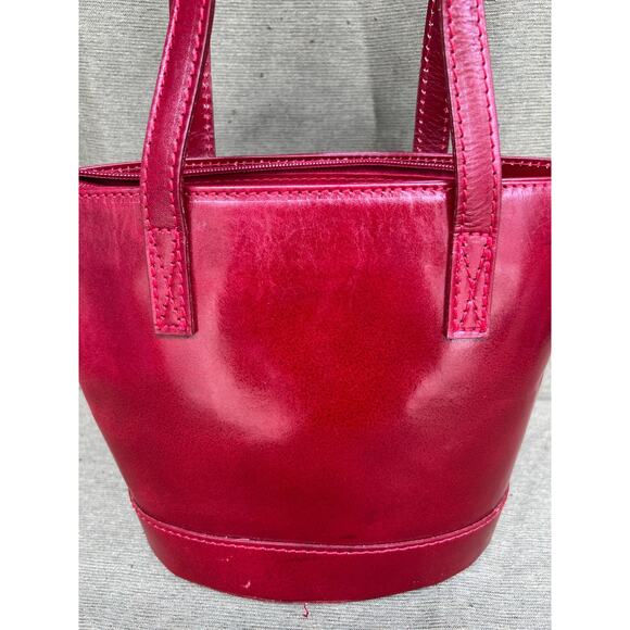 Vintage Vera Pelle Red Leather Handbag – Made in Italy - Picture 5 of 10
